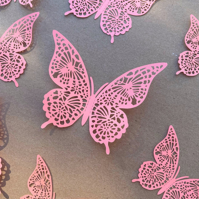 Shimmer Peach Butterflies (Pointed)