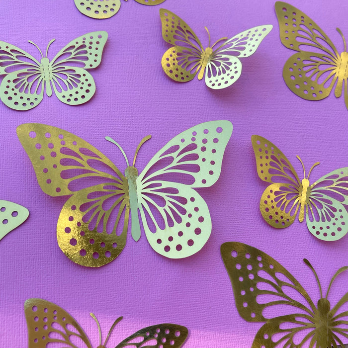 Gold Butterflies (Dots)