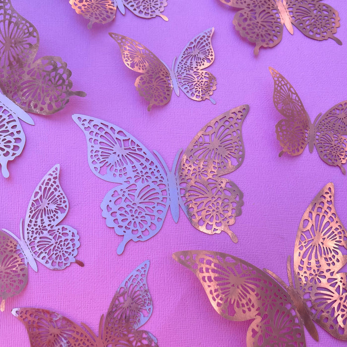 Rose Gold Butterflies (Pointed)