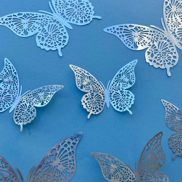 Silver Butterflies (Pointed)