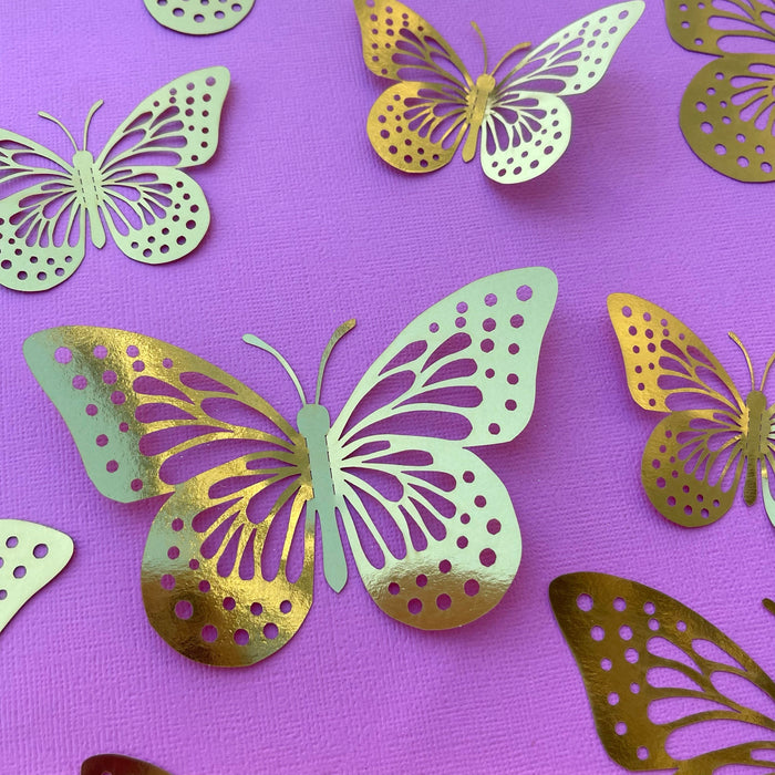 Gold Butterflies (Dots)