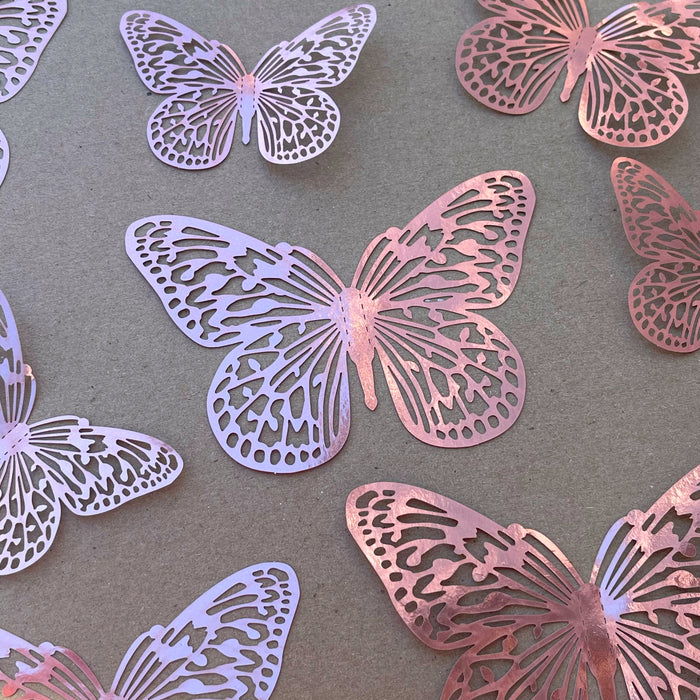 Rose Gold Butterflies (Curved)