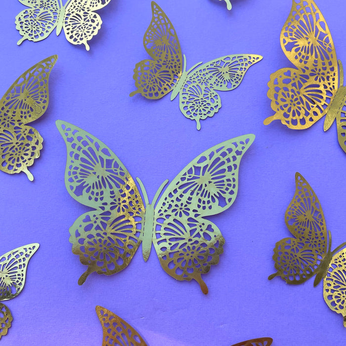 Gold Butterflies (Pointed)