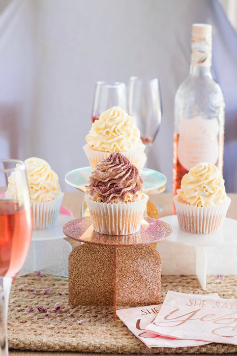 Rose Gold Glitter Mini Cupcake Stand