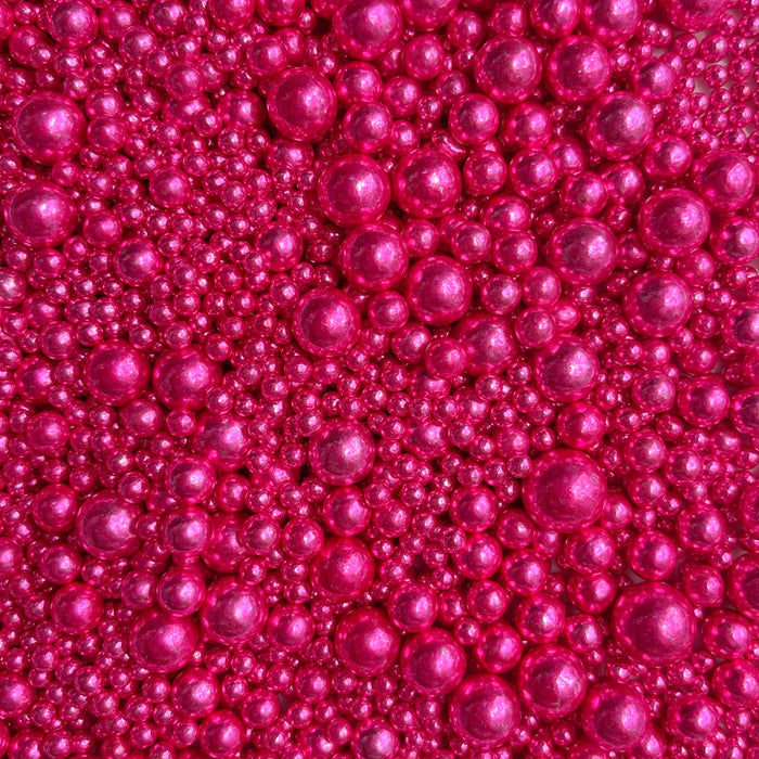 Hot Pink Metallic Pearly Pearls