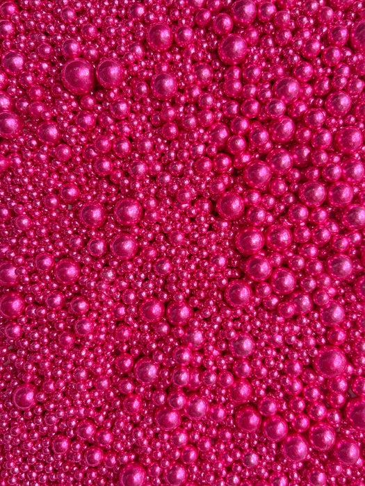 Hot Pink Metallic Pearly Pearls